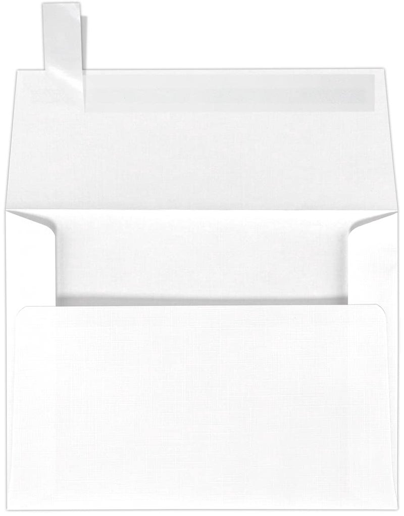 LUXPaper A2 Invitation Envelopes | Peel & Press | 4 3/8" x 5 3/4" | White Linen | 80lb. Text | 50 Qty - Image 1
